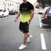 Summer Men's 3D Digital Print T-Shirt And Shorts Set Gradient Color Short Sleeve Two Piece Suit Simple Letter Pattern_viptrois.com