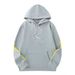 Men's Casual Hooded Sweatshirt With Stylish Yellow Stripes - Lightweight Polyester Pullover For Streetwear & Everyday Comfort (S-XXXL, Grey/Black)_viptrois.com