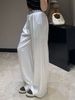 2026 New Korean Full-print Webbing Color Matching Waist Drape Trousers Summer Loose Pants_viptrois.com