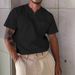 Muscle Fit Gym T-Shirt – Men's Breathable V-Neck Workout Tee With Pocket – Stretch Polyester Athletic Shirt (White/Black/Wine Red/Navy/Khaki)_viptrois.com