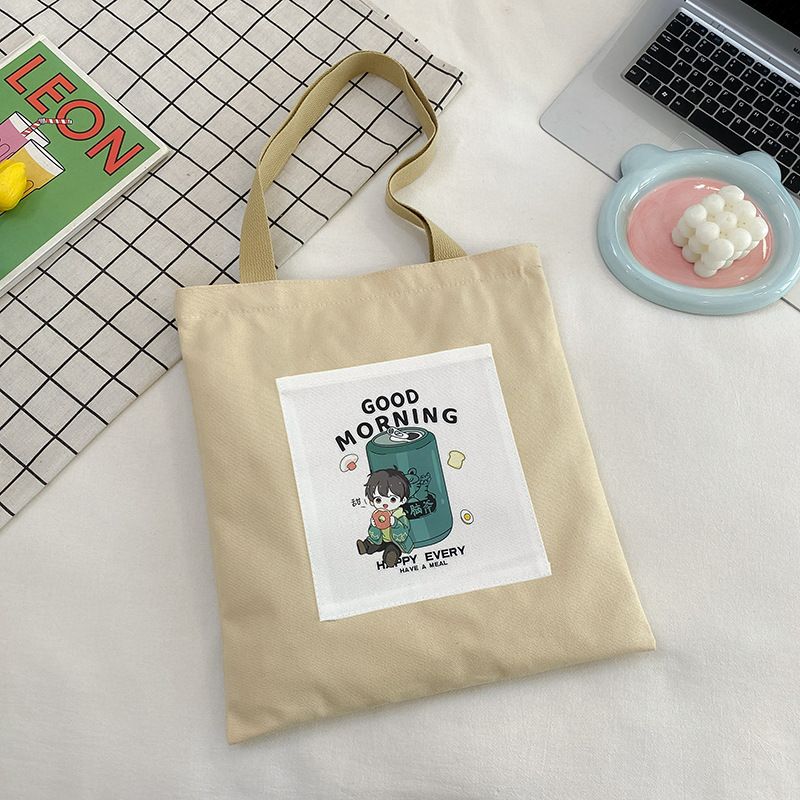 Women's Bags Canvas Bags Various Patterns Canvas Tote Bags Student Handbags Book Bags One Shoulder Cartoon Cloth Bags Wholesale_viptrois.com