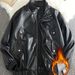 Pulse Pulse American Flight Jacket PU Cool Street Style Motorcycle Sheepskin Textured Coat Men's Autumn Winter Trendy Brand Thick_viptrois.com