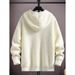 Deer Plush Solid Color Sweater Cardigan Versatile And Fashionable Hooded Knitted Sweater Sweater Thread Jacket_viptrois.com