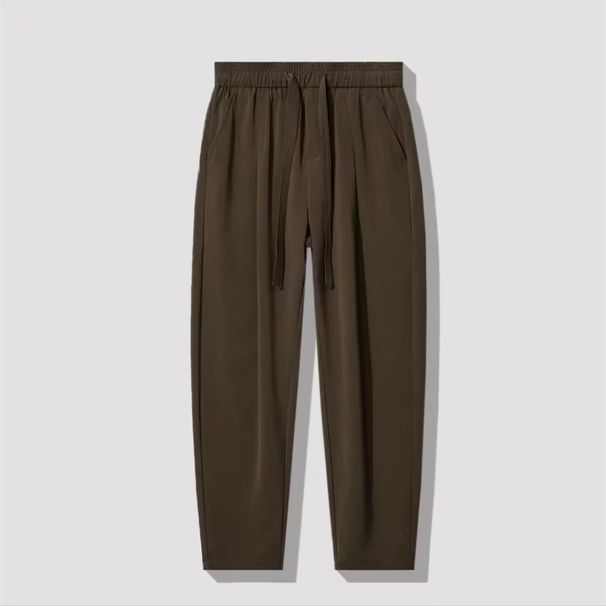 Men's Clothing Men's casual pants for autumn new trendy solid color basic loose drape straight suit pants_viptrois.com
