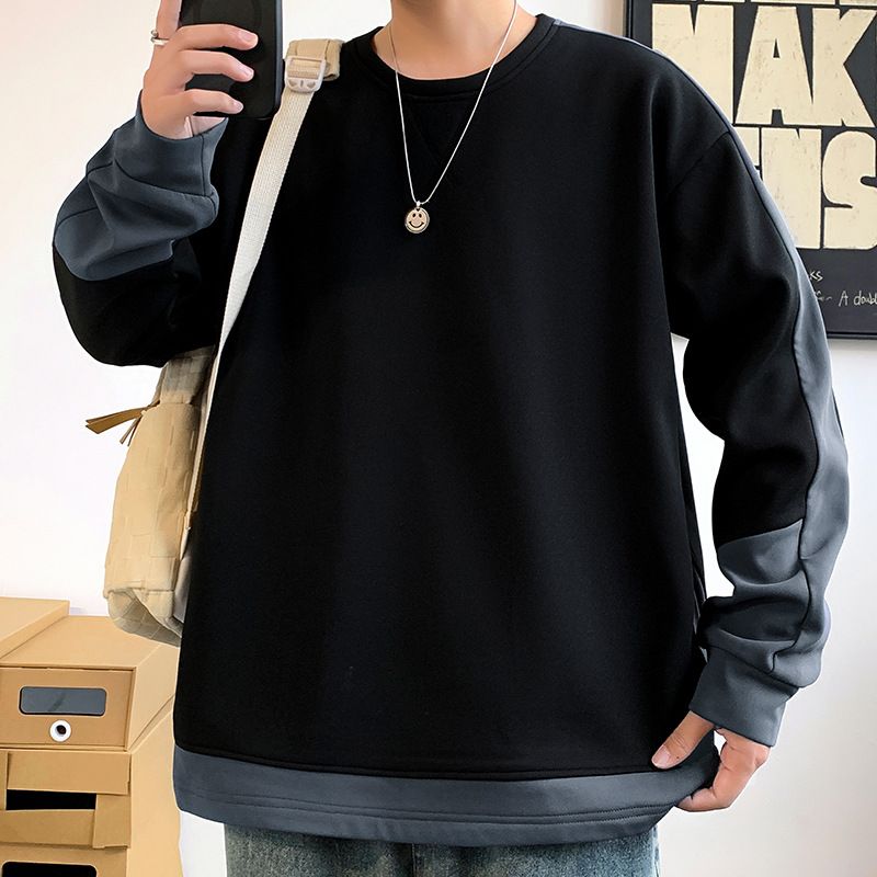 "Streetwear Color-Block Hoodie - Oversized Unisex Pullover With Contrast Collar (M-5XL)"_viptrois.com