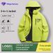 Pulse Men's 3-in-1 Detachable Windproof Waterproof Outdoor Hiking Trekking Group Activity Jacket Work Coat_viptrois.com