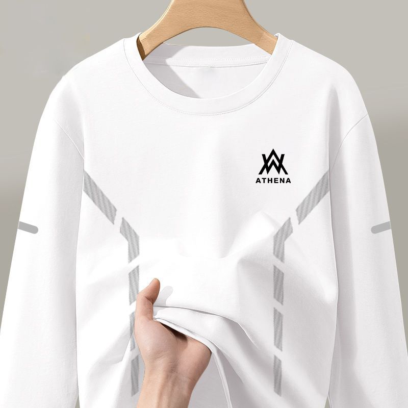 Men's Clothing Spring and Autumn New Tops Elastic Bottoming Shirt Men's Round Neck Long Sleeve T shirt Spring and Autumn Clothing Trend_viptrois.com
