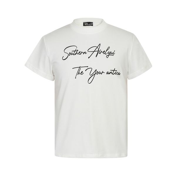 Men's Clothing English Letters Printed Short Sleeved T Shirt For Men Slim Fit Straight Shoulder Casual Round Neck Half Sleeved Top INS Trendy T Shirt_viptrois.com