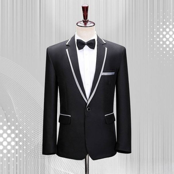 Men's Clothing White suit jacket male singer young host men's suit suit piano performance clothes choir clothing_viptrois.com