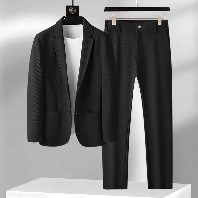 Autumn And Winter Men's Thick Suit Jacket Casual Simple Korean Version Slim Fit Formal Small Suit Suit Suit Jacket Commuting Daily Trend Handsome_viptrois.com