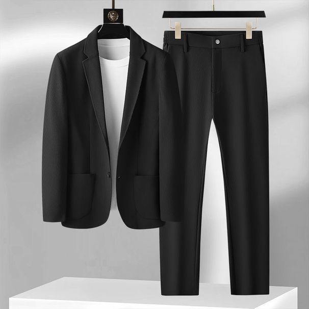 Autumn And Winter Men's Thick Suit Jacket Casual Simple Korean Version Slim Fit Formal Small Suit Suit Suit Jacket Commuting Daily Trend Handsome_viptrois.com