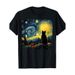 Gráfica Vintage Divertida Gato Noche Estrellada Van Gogh Para Amante Mamá Papá Ropa De Pareja 2025 Camiseta Familiar_viptrois.com