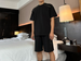 Plus Size Men's Fashion Brand Complete Personality Zipper Design Cool High-end Sports Short Sleeve Shorts Set_viptrois.com