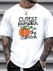 Cutest Pumpkin In The Patch Baby Girl Toddler Fall Halloween T-Shirt Streetwear Comfortable T-Shirt For Women Casual Graphic Designer Clothes Unisex Breathable Women Top Graphic Tees Summer Women Stretched Female Fashion Stylish Top For Everyday Wear_viptrois.com