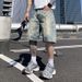 Men's Clothing High Street Plaid Denim Shorts Trend Retro Loose Straight Jacquard Five Point Pants_viptrois.com