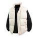 Men's Box-Cut Quilted Vest – Lightweight Winter Puffer Gilet With Stand Collar (S-5XL, Black/Navy/Beige)_viptrois.com