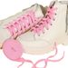 Polyester Plain Weave White Shoelaces Colorful Flat White Sneaker Laces_viptrois.com