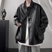 Men's Clothing Retro Leather Jacket Men's Winter Plus Velvet Thickened High End Handsome Casual Loose Pu Leather Lapel Jacket_viptrois.com