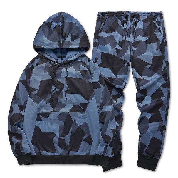 2025 Men's plus size casual sports for autumn and winter , new hooded drawstring fleece camouflage two-piece set 20f7_viptrois.com