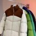Padded-on Men's And Women's Loose Stand-up Collar Color Matching Couple Padded Jacket Men_viptrois.com