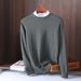 Pure Autumn Winter New Men's Crew Neck Sweater Long Sleeve Knitwear Solid Color Loose Pullover Base Shirt_viptrois.com