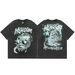 2024 New American T-shirt Retro Loose Floral Print Short Sleeve T-shirt Unisex_viptrois.com