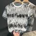 Summer New Creative Personalized Ink Rendering Round Neck T-shirt Fashion Trend Versatile Casual Loose Short Sleeves_viptrois.com