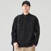 Streetwear Stand Collar Knit Sweater – Premium Polyester Pullover For Men (M-3XL, Relaxed Fit, Luxury Texture)_viptrois.com