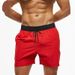New Men's Solid Color Four-Piece Casual Shorts With Zippered Pockets, Beach Pants With Four-Sided Elasticity, Sports Shorts_viptrois.com