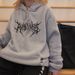 Gothic Letter Print Hooded Sweatshirt, Oversized Streetwear Pullover, Punk-Inspired Unisex Top With Side Pockets (Black/White/Pink/Purple, XS-3XL)_viptrois.com