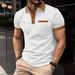 Men Waffle T Shirt Short Sleeve Button Top Casual Tee Lapel Neck Shirt Summer Men's Tee Hombre Fashion Customs_viptrois.com