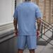 Men's Clothing V Neck Men's Summer Fashion Short Sleeved Henry Style American Tough Solid Color T Shirt Slim Suit_viptrois.com