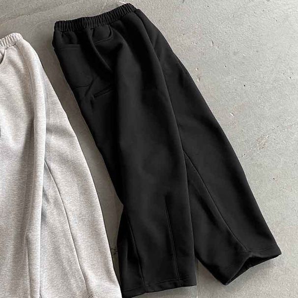 Men's Clothing Casual Simple Couple Fashion Hoodie Sweatshirt Solid Color Loose Sweatshirt Sweatpants_viptrois.com