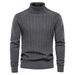 Man's Clothing Men's Turtleneck Sweater Solid Color Men's Sweater Business Casual Sweater For Men_viptrois.com