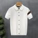 Men's Clothing New High End Light Luxury Knitted Short Sleeved T Shirt Men's Shirt Handsome Slim Fit All Match Shirt Lapel_viptrois.com