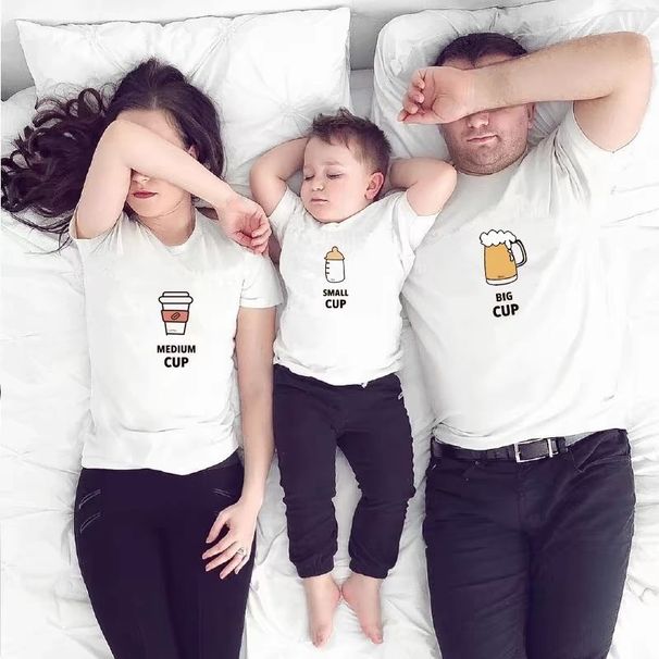 Summer Parent Child Clothing Family Of Three Baby Jumpsuit Top Short Sleeved T Shirt_viptrois.com