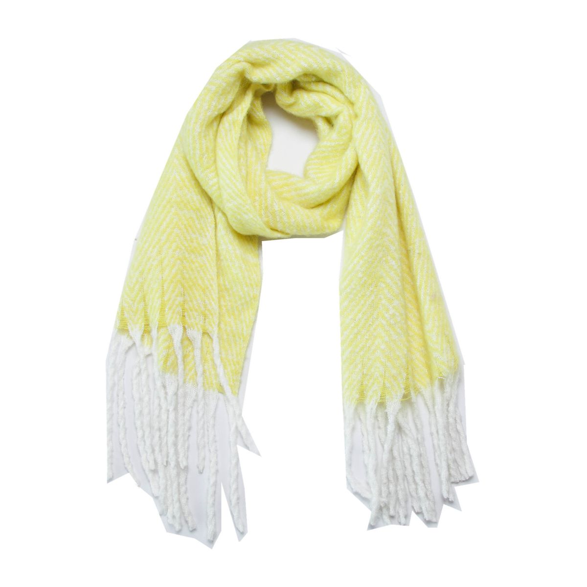 Unisex Loop yarn fishbone pattern thickened solid color coarse fringe scarf shawl_viptrois.com