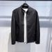 Men's Clothing Spring and Autumn Men's Stand Collar Leather Jacket Fashion Slim Business Leather Jacket Men's PU Motorcycle Leather Jacket_viptrois.com