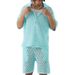Men's Clothing Spring And Summer New Lapel Button Knitted Tops Casual Men's Sports Shorts Suit_viptrois.com