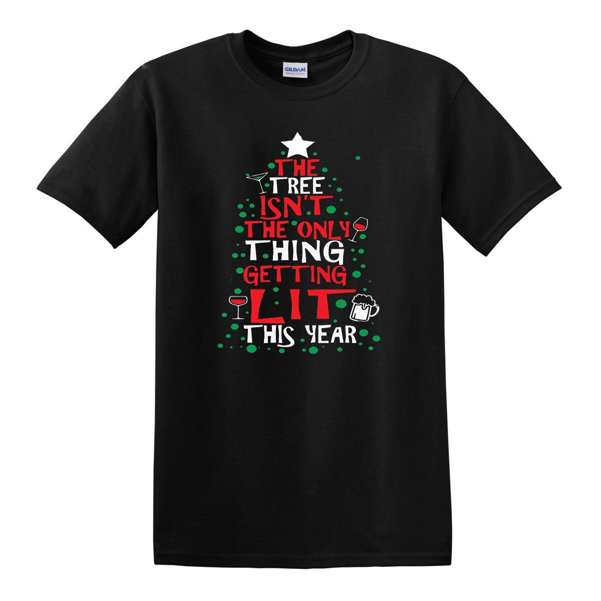 TREE ISN'T CHRISTMAS 100% Cotton T-shirt Mens Tees Top Tree Xmas Gift Santa Pub Drink Funny Party 100% Cotton T-shirt Mens Tees Top_viptrois.com