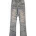 Men's Clothing Retro Heavyweight Distressed Line Bearded Jeans Men's Cleanfit Washed Slimming Pants_viptrois.com