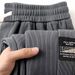 Men's Clothing Thin Ice Silk Casual Pants Pleated Trend Advanced Drape Loose Straight Sports Pants_viptrois.com