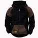 Men's Clothing Autumn And Winter New Men's Hooded Color Matching Sweatshirt European And American Youth Sports Cardigan Leather Top Jacket Loose_viptrois.com