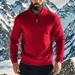 Men's Clothing Sweatshirt Casual Zipper Stand Collar Fleece Lined Zip-Up Hoodie With Stand Collar - Casual Winter Pullover For Outdoor & Daily Wear_viptrois.com