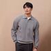 Men's Slim-Fit V-Neck Knit Polo Shirt - Rugged & Stylish Long Sleeve Waffle Texture Sweater_viptrois.com