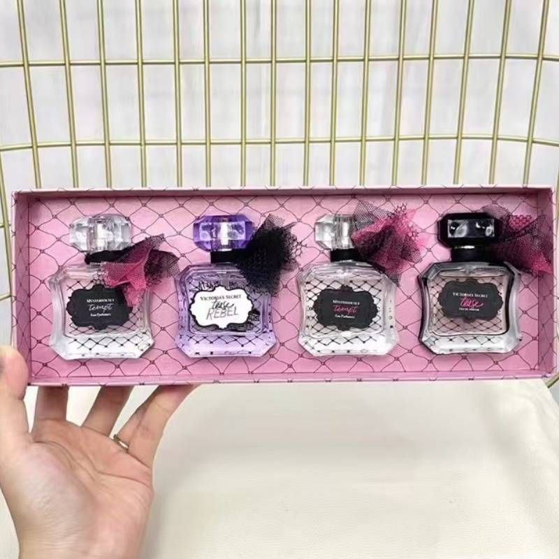 Hot Selling 2024 Fashion Sexy Set Box 30ml Four Piece Gift Box With Persistent Fragrance Bow Bottle Body Fragrance Couple's Day Daily Gift_viptrois.com