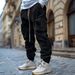 Men's Clothing Corduroy Casual Pants Men Autumn Retro Loose Workwear Pocket Hem Elastic Windproof Design Trousers_viptrois.com