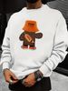 Men's Loose Casual Fashionable Cartoon Bear Pattern Printed Round Neck Long Sleeved Sportswear For Autumn And Winter_viptrois.com