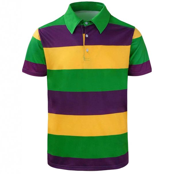 Men's Clothing Casual Loose Short Sleeve Men's Slim-Fit Short Sleeve T-Shirt - Breathable Pique Knit, Digital Print Stripes, Summer Casual (M-XXL)_viptrois.com