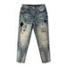 Men's Clothing Street Washed Distressed Fashion Jeans For Men Spring And Autumn Straight Loose \High Street Vibe Style Long Pants_viptrois.com
